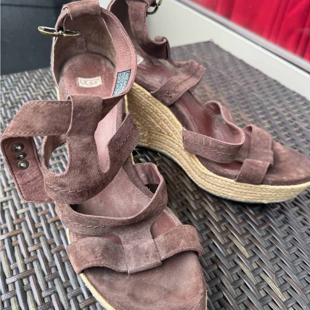 UGG Brown Espadrille Shoes with Suede Straps